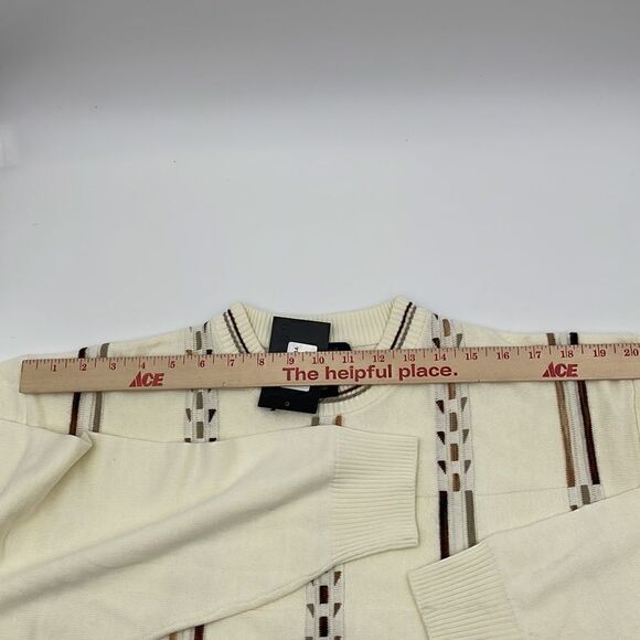 NWTS cream with brown patterns protégé striped sweater - Picture 8 of 9